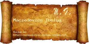 Maczedovics Ibolya névjegykártya